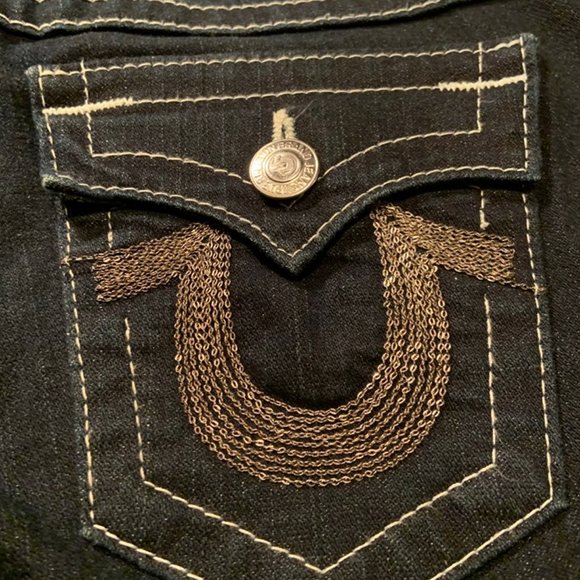 TRUE RELIGION dark wash Boot Cut Jeans (L-24) - Picture 2 of 8